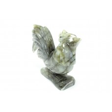 Natural Grey Labradorite gemstone Hen chicken Bird Figure Home Decorative Gift